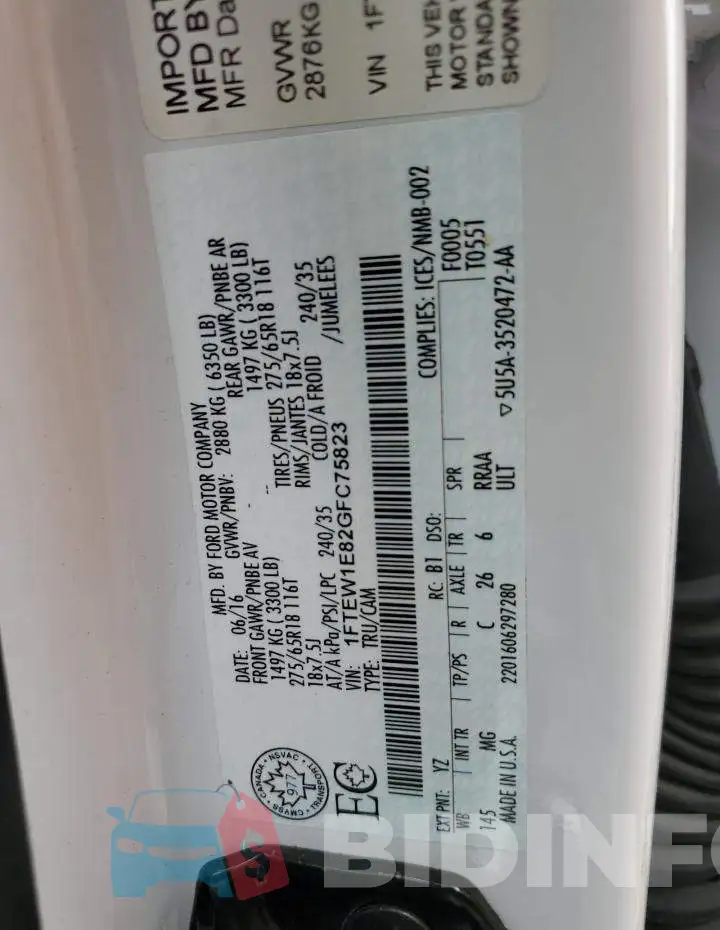 1FTEW1E82GFC75823 Photo# 12