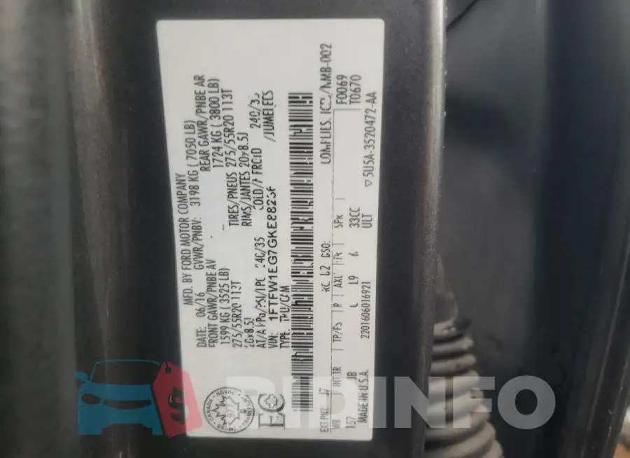 1FTFW1EG7GKE88236 Photo# 12
