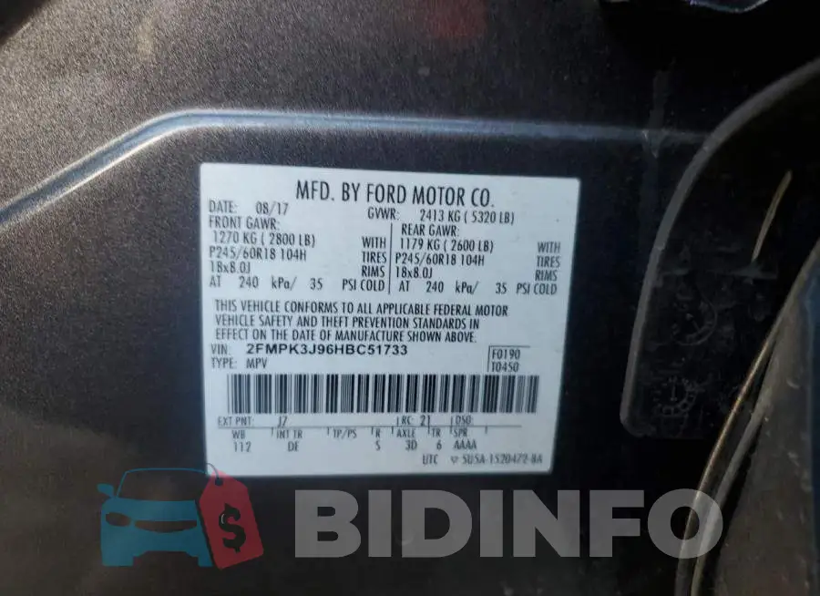 2FMPK3J96HBC51733 Photo# 12