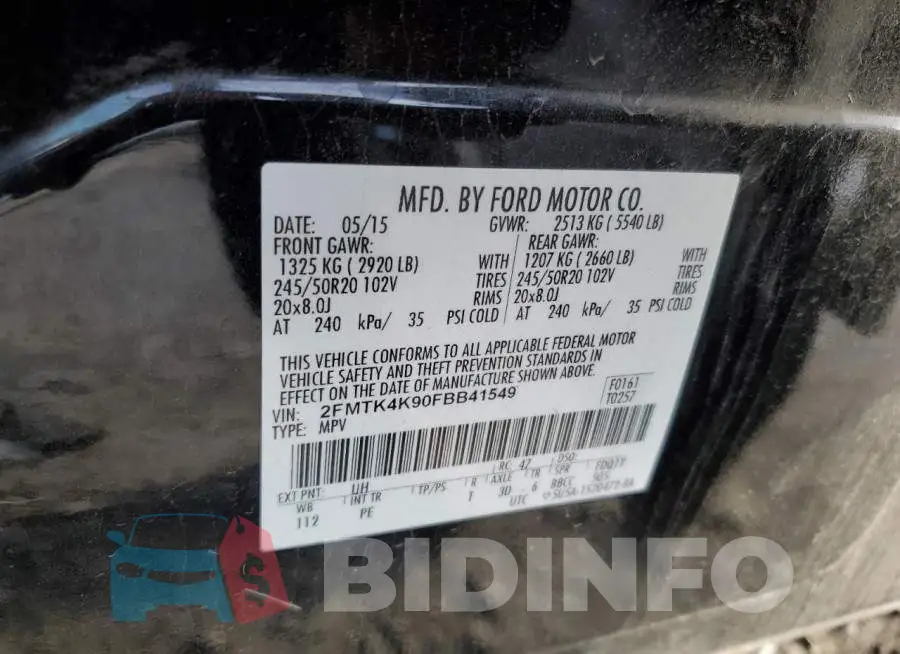 2FMTK4K90FBB41549 Photo# 13