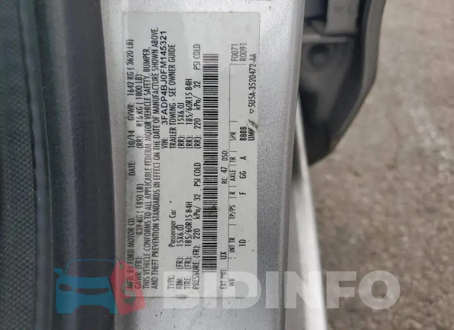 3FADP4BJ0FM145321 Photo# 12