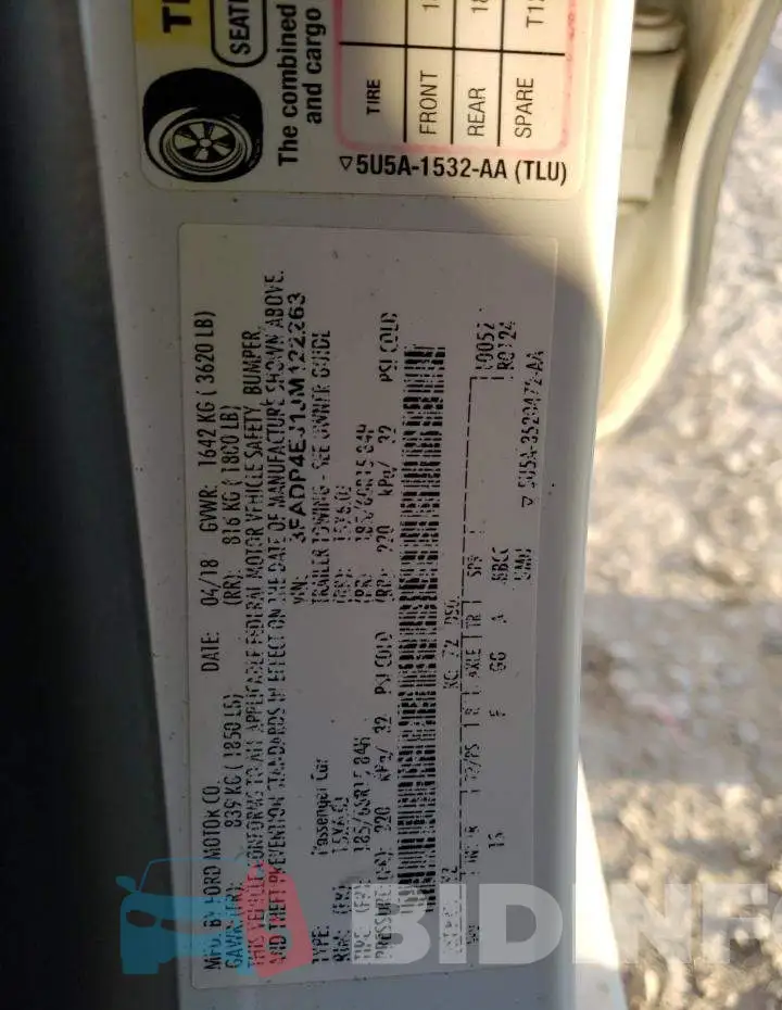 3FADP4EJ1JM122263 Photo# 12