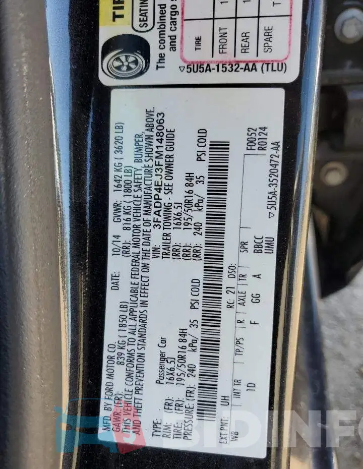 3FADP4EJ3FM148063 Photo# 14