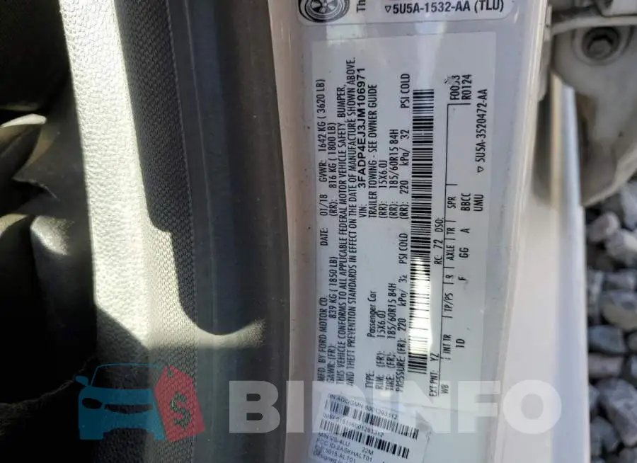 3FADP4EJ3JM106971 Photo# 12