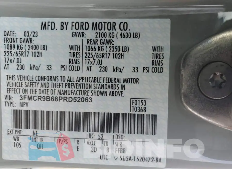 3FMCR9B68PRD52063 Photo# 12