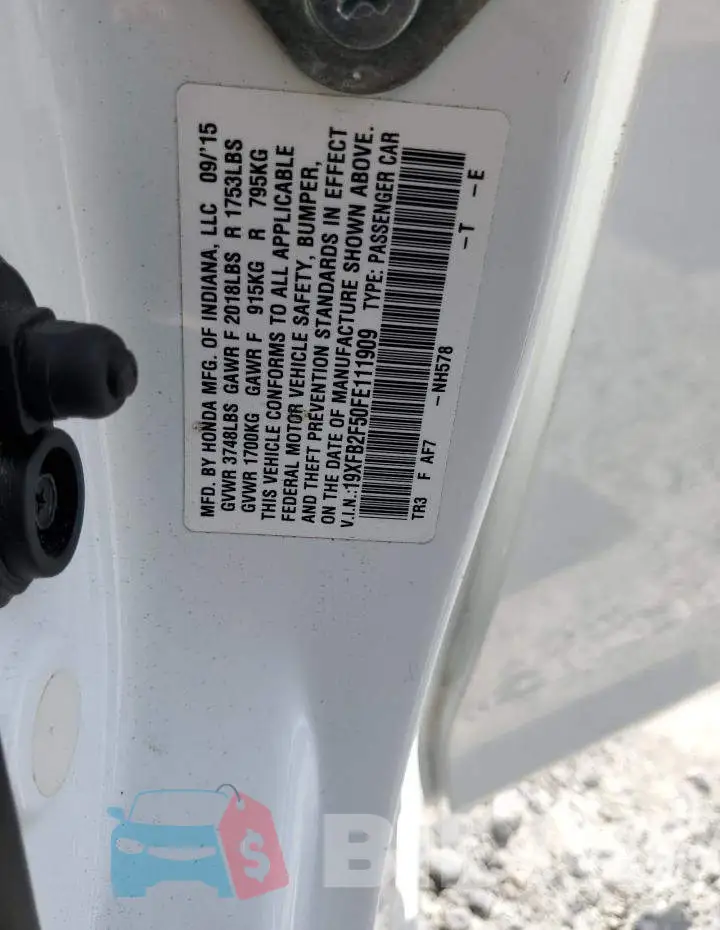 19XFB2F50FE111909 Photo# 12