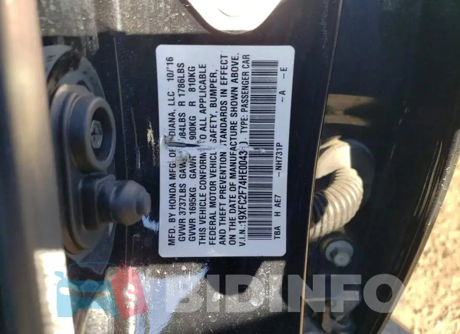 19XFC2F74HE004380 Photo# 12