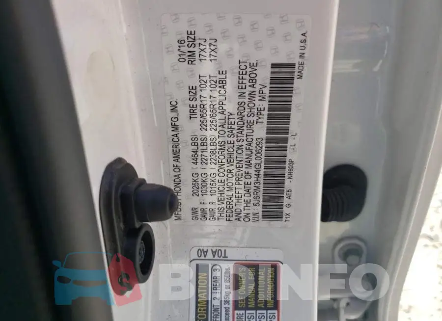 5J6RM3H44GL006293 Photo# 14