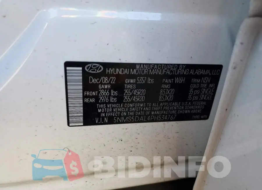 5NMS5DAL4PH534767 Photo# 12