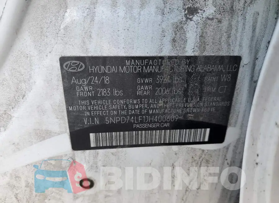 5NPD74LF1JH400609 Photo# 12