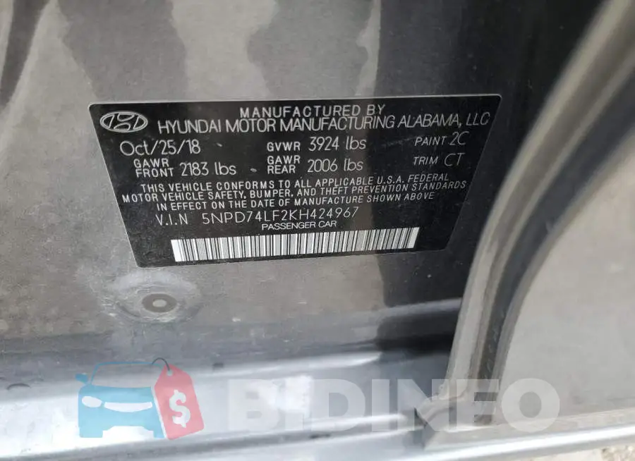 5NPD74LF2KH424967 Photo# 12