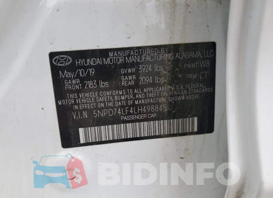 5NPD74LF4LH498845 Photo# 12
