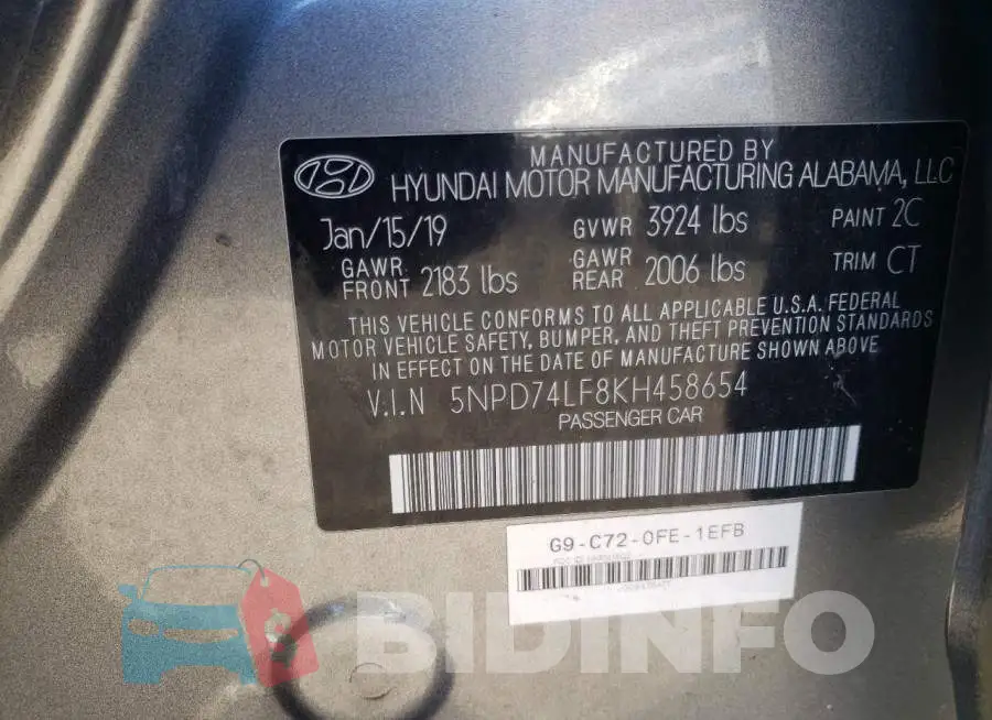 5NPD74LF8KH458654 Photo# 13