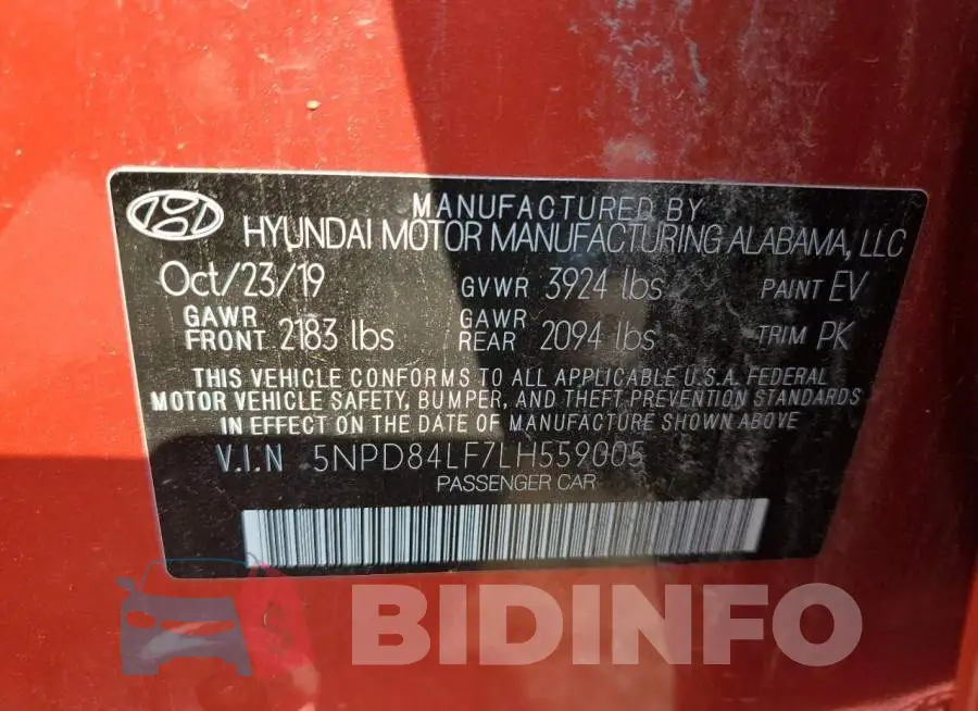5NPD84LF7LH559005 Photo# 13
