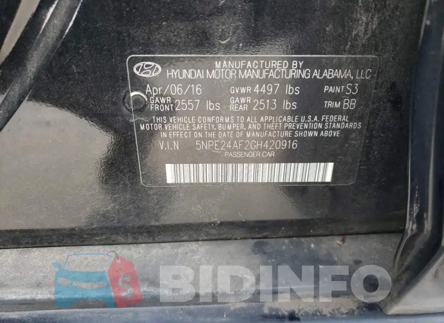 5NPE24AF2GH420916 Photo# 13