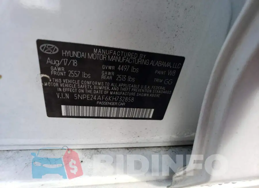 5NPE24AF6KH732858 Photo# 12