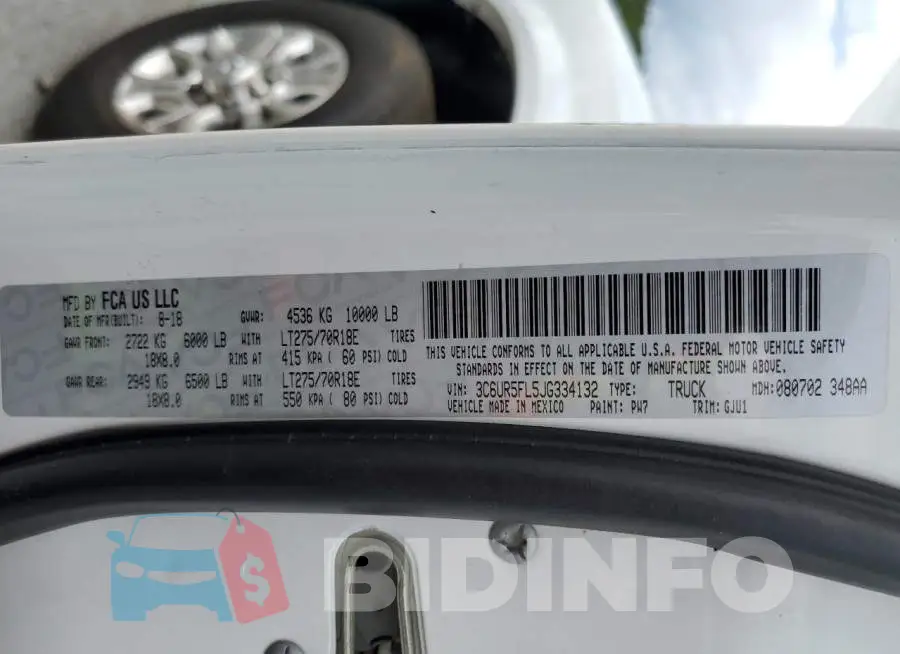 3C6UR5FL5JG334132 Photo# 12
