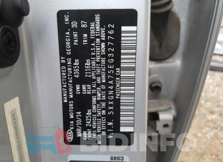 5XXGN4A75EG327762 Photo# 13
