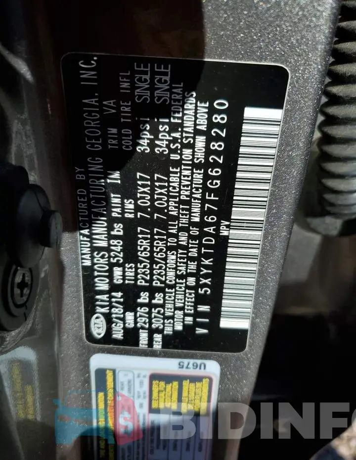 5XYKTDA67FG628280 Photo# 12