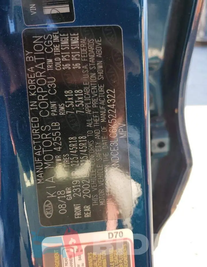 KNDCE3LC6K5224322 Photo# 12