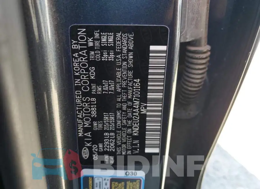 KNDEU2AA4M7101164 Photo# 12