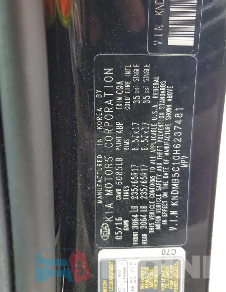 KNDMB5C10H6237481 Photo# 12