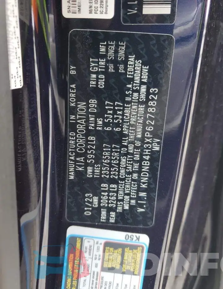 KNDNB4H3XP6278823 Photo# 14