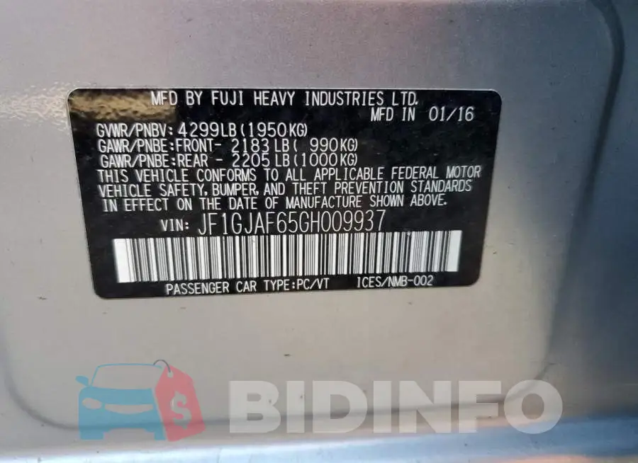 JF1GJAF65GH009937 Photo# 12
