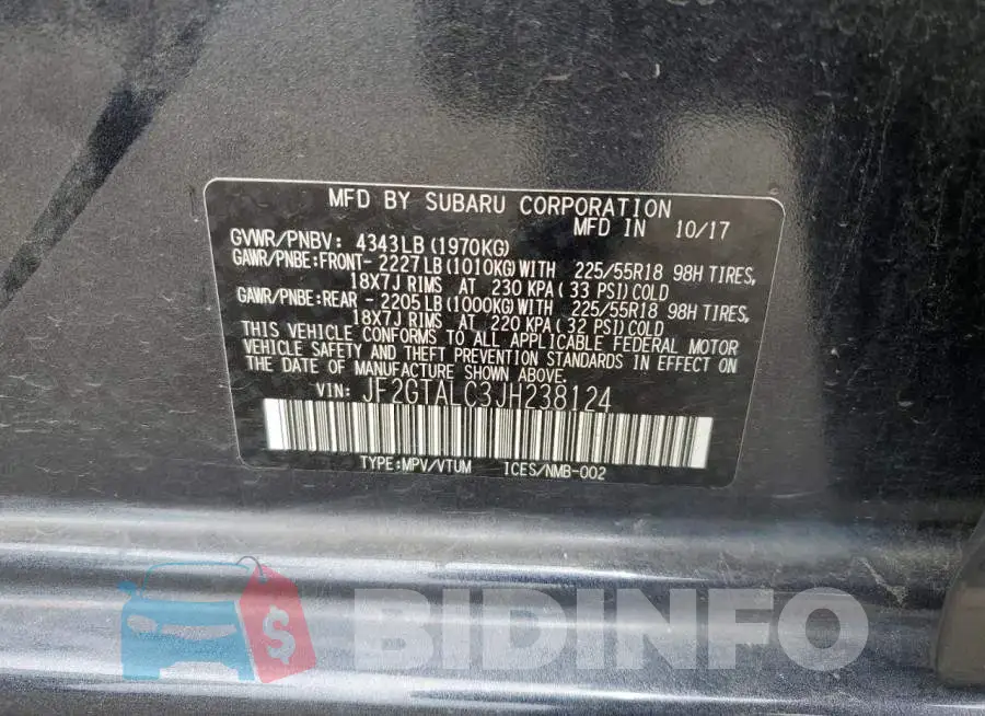 JF2GTALC3JH238124 Photo# 12