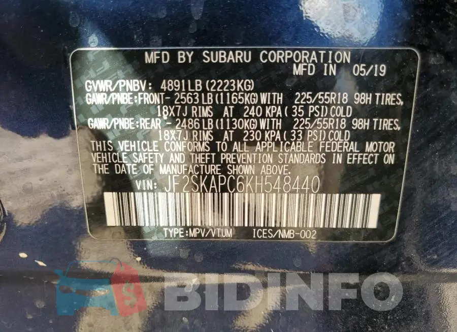 JF2SKAPC6KH548440 Photo# 12