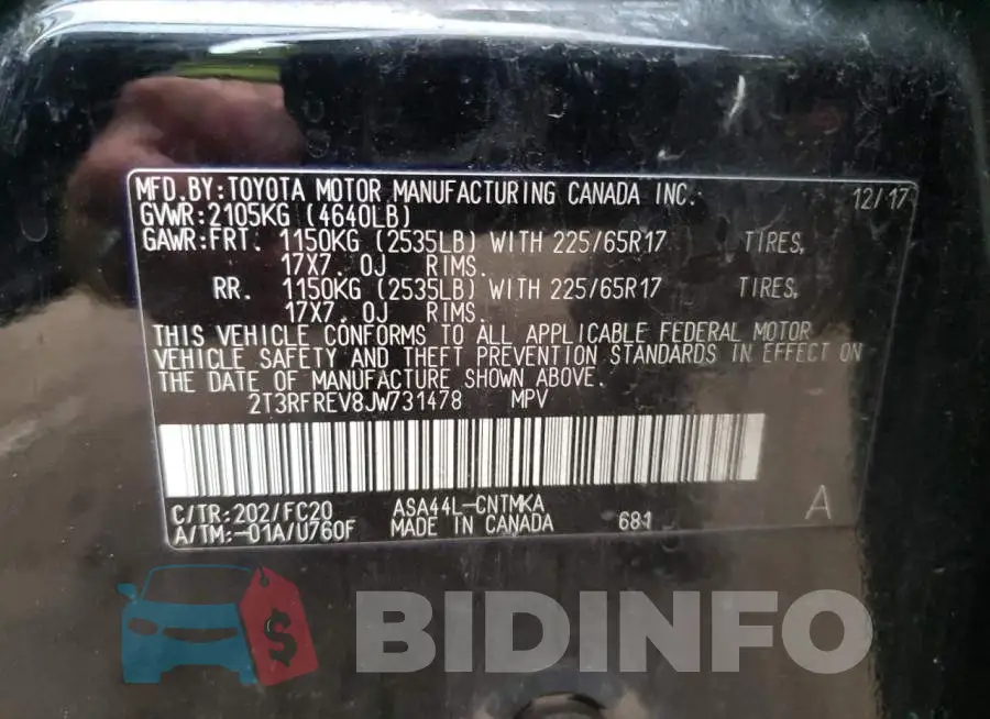 2T3RFREV8JW731478 Photo# 13