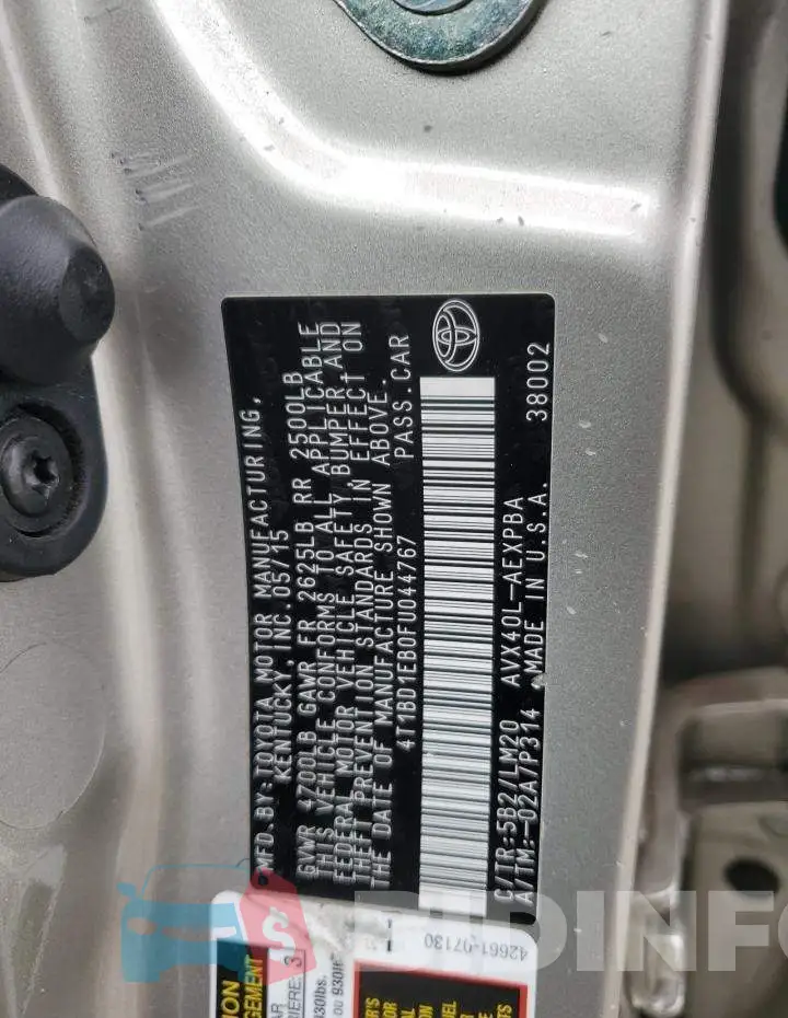 4T1BD1EB0FU044767 Photo# 12