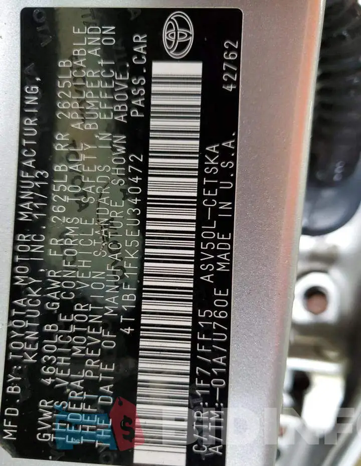 4T1BF1FK5EU340472 Photo# 13