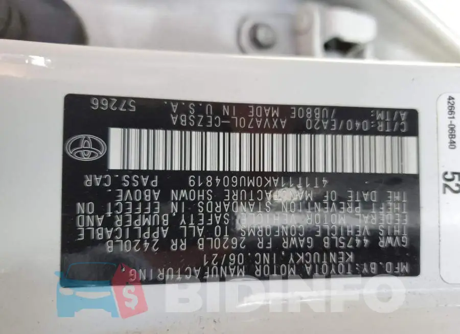 4T1T11AK0MU604819 Photo# 12