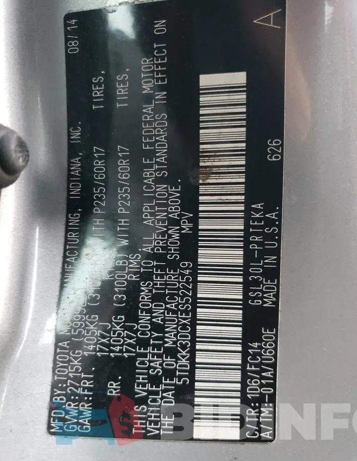 5TDKK3DCXES522549 Photo# 12