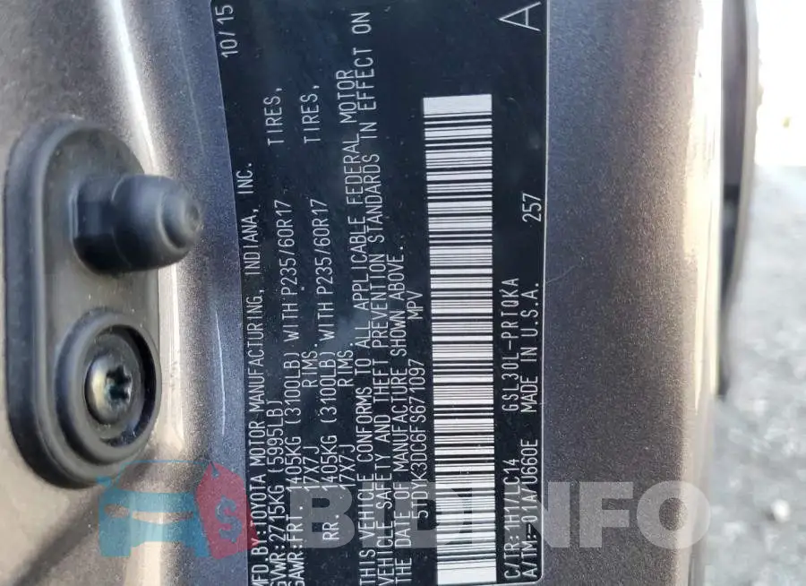 5TDYK3DC6FS671097 Photo# 13