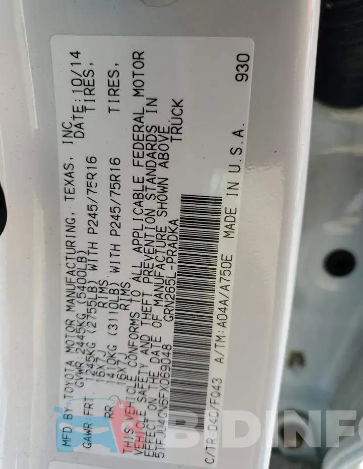 5TFJU4GN6FX069048 Photo# 12