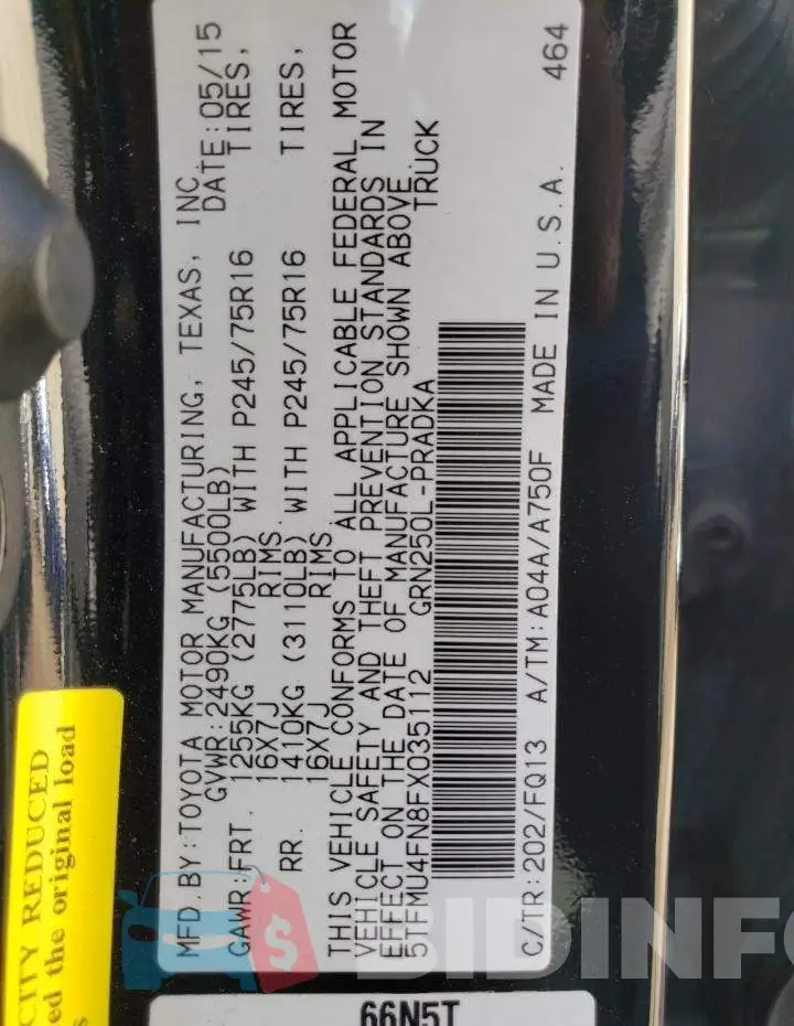 5TFMU4FN8FX035112 Photo# 13