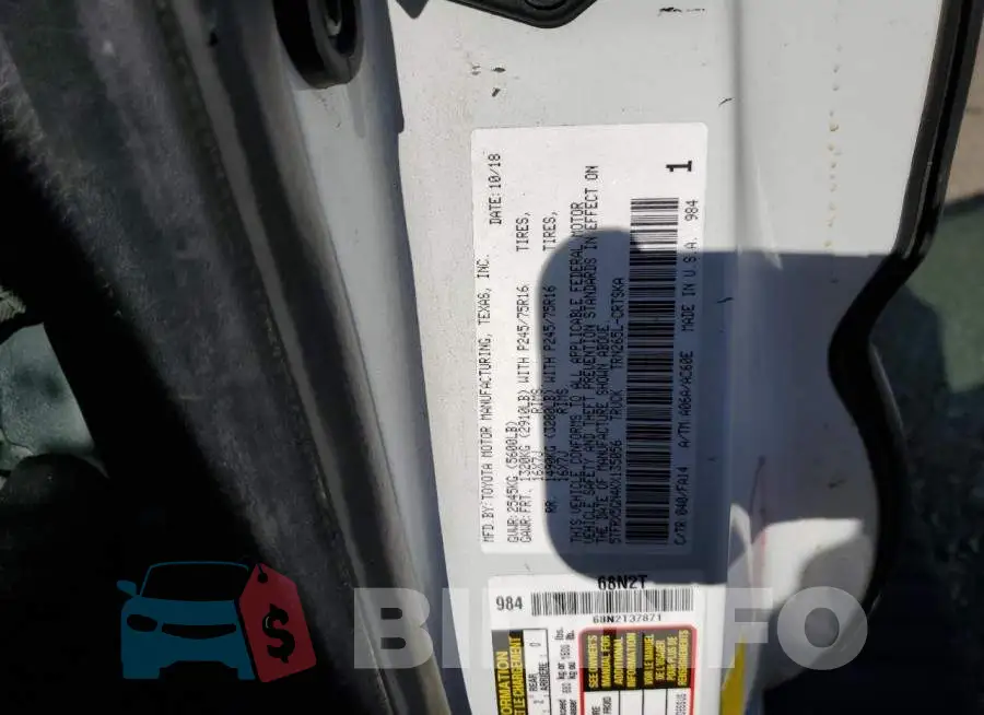 5TFRX5GN4KX135056 Photo# 12