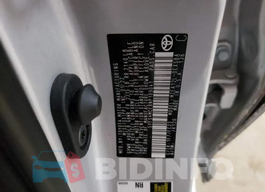 5YFS4MCE8NP109041 Photo# 12