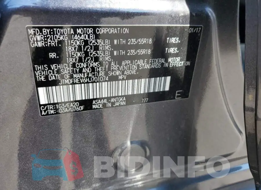 JTMDFREV6HJ701074 Photo# 12