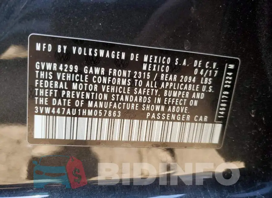 3VW447AU1HM057863 Photo# 12