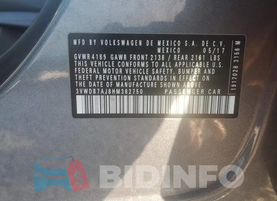 3VWDB7AJ8HM382750 Photo# 12