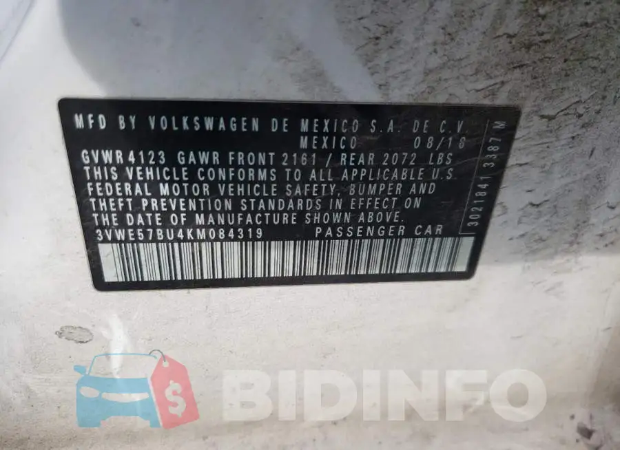 3VWE57BU4KM084319 Photo# 12