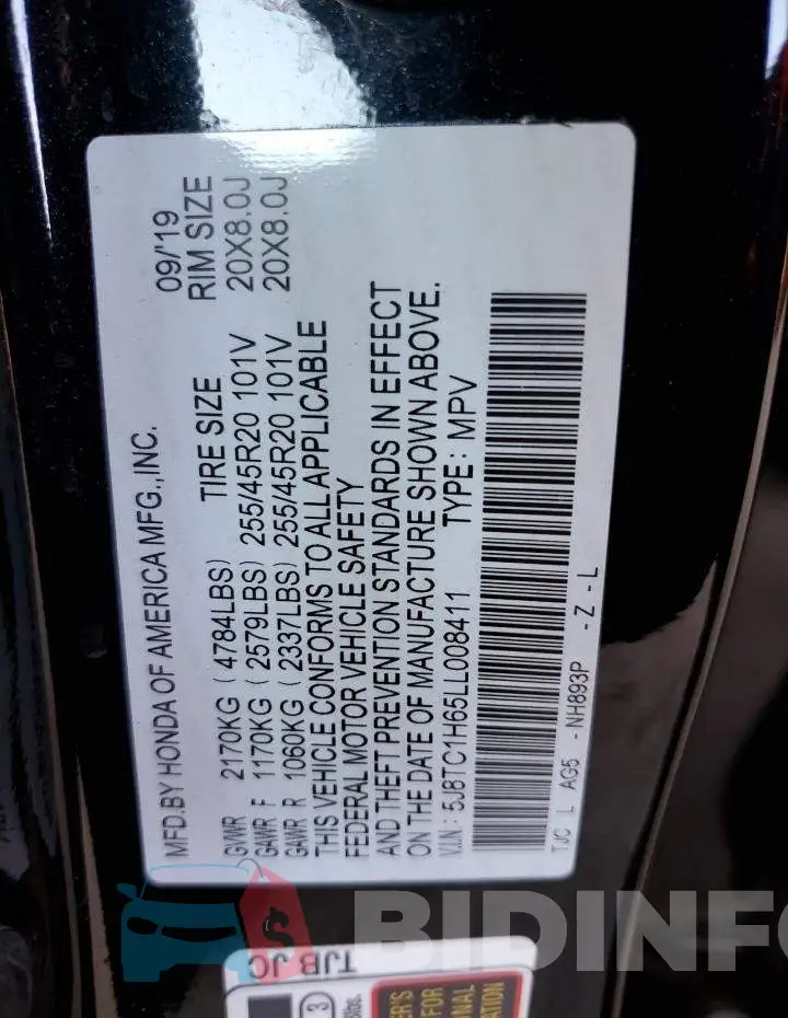 5J8TC1H65LL008411 Photo# 12