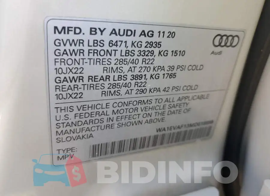 WA1EVAF13MD018899 Photo# 13