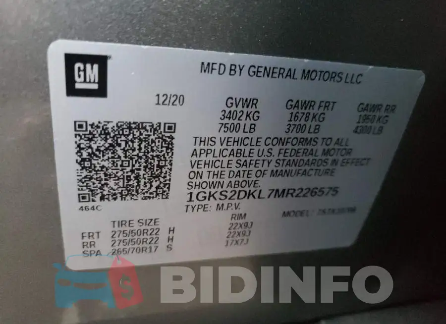 1GKS2DKL7MR226575 Photo# 13