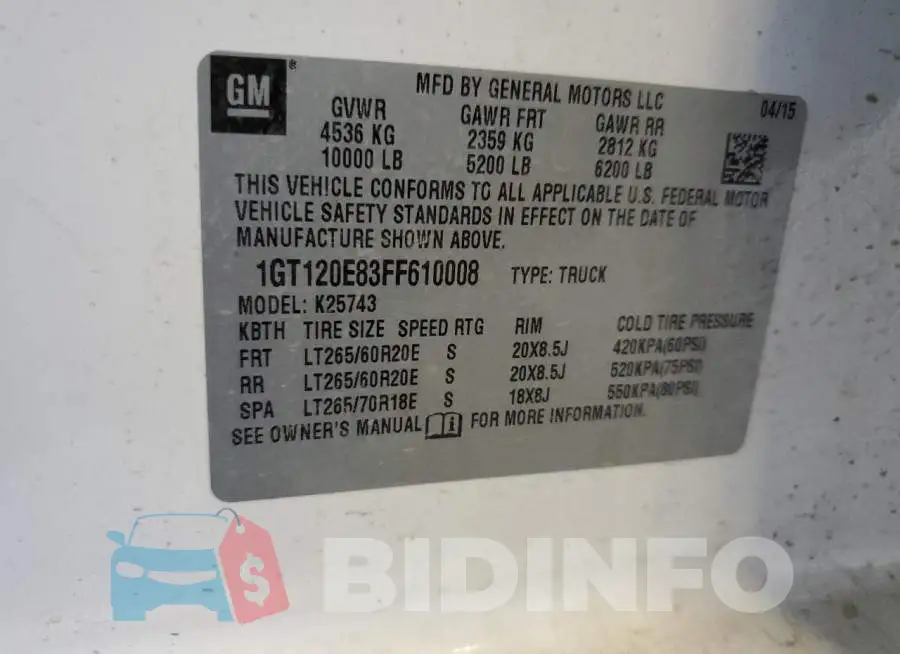 1GT120E83FF610008 Photo# 12