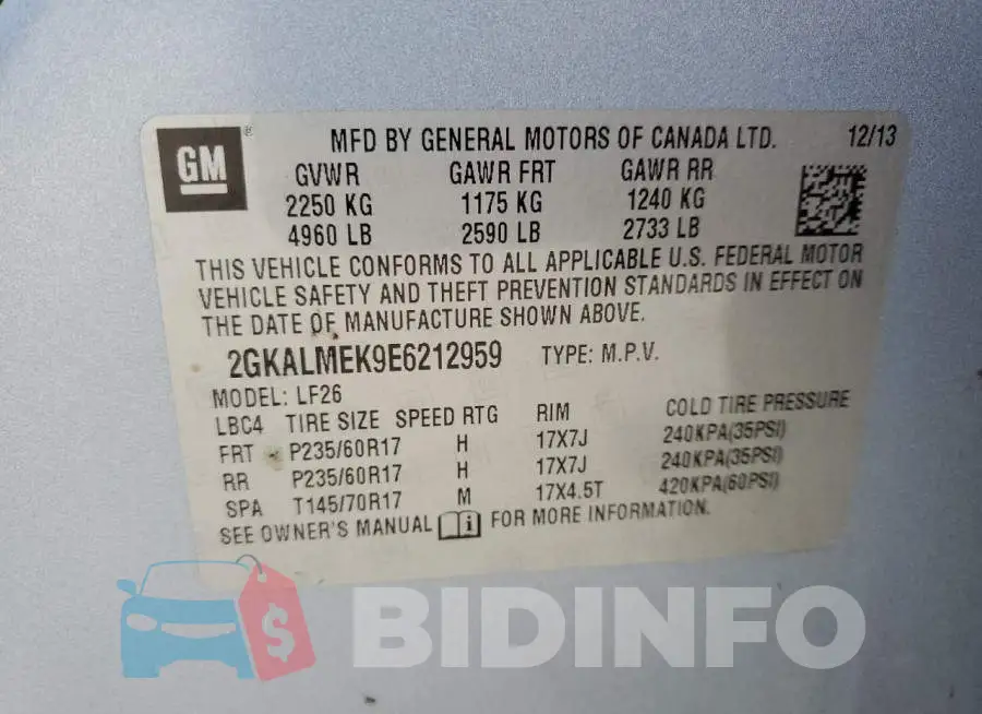 2GKALMEK9E6212959 Photo# 13
