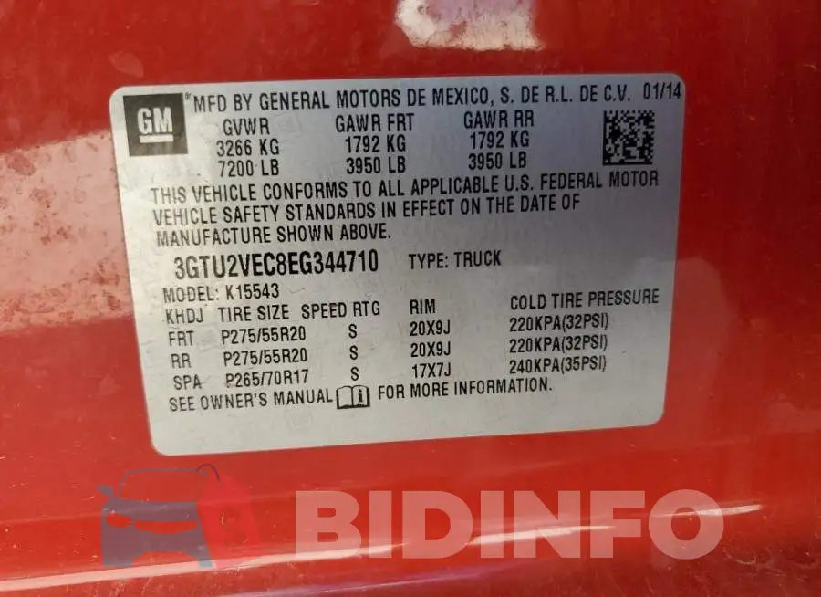 3GTU2VEC8EG344710 Photo# 12